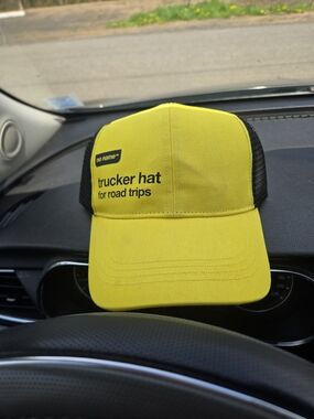 No Name Yellow "trucker hat for road trips" Mesh Back Cap